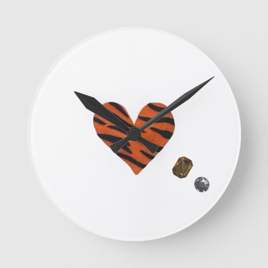 Zebra-heart Ronde Klok (Voorkant)