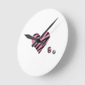 Zebra-heart Ronde Klok (Hoek)