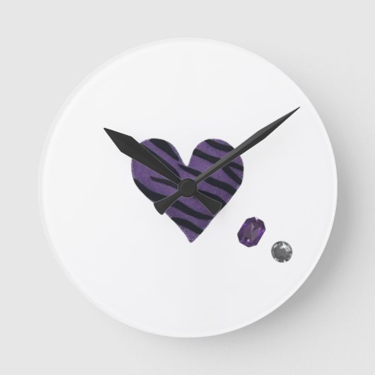 Zebra-heart Ronde Klok (Voorkant)