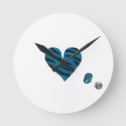 Zebra-heart Ronde Klok (Voorkant)