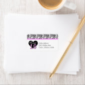 Zebra Heart Sweet 16 Adresetiket Etiket (Insitu)