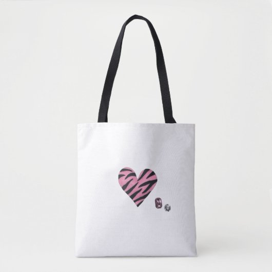 Zebra-heart Tote Bag (Voorkant)