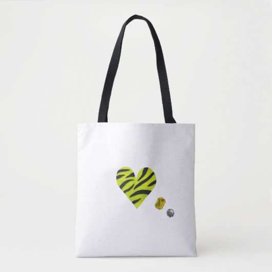 Zebra-heart Tote Bag (Voorkant)