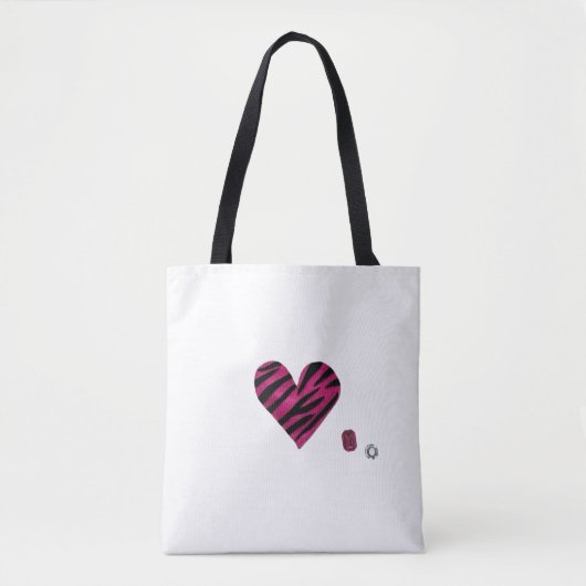 Zebra-heart Tote Bag (Voorkant)