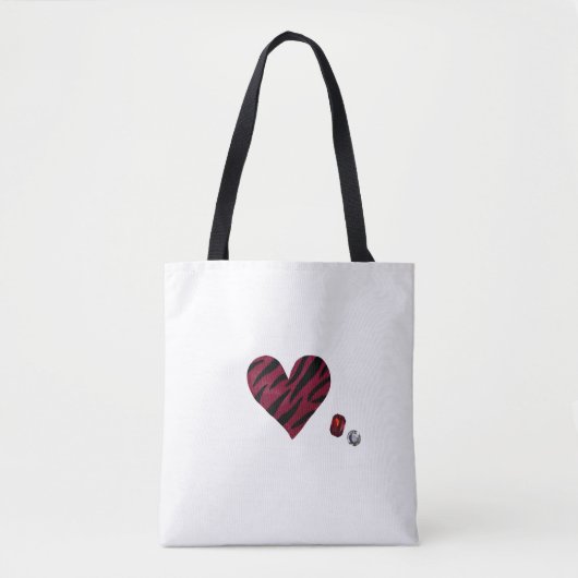 Zebra-heart Tote Bag (Voorkant)
