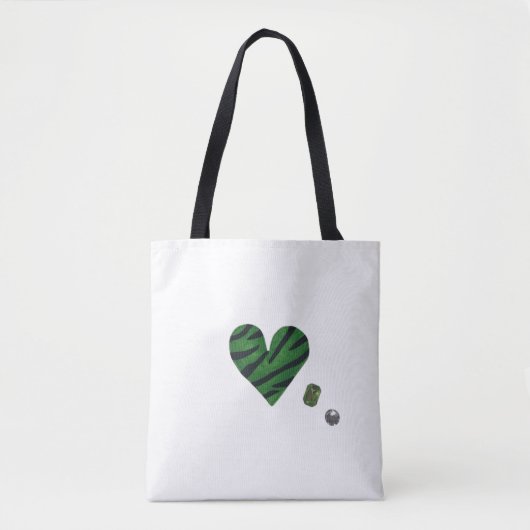 Zebra-heart Tote Bag (Voorkant)