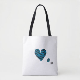 Zebra-heart Tote Bag