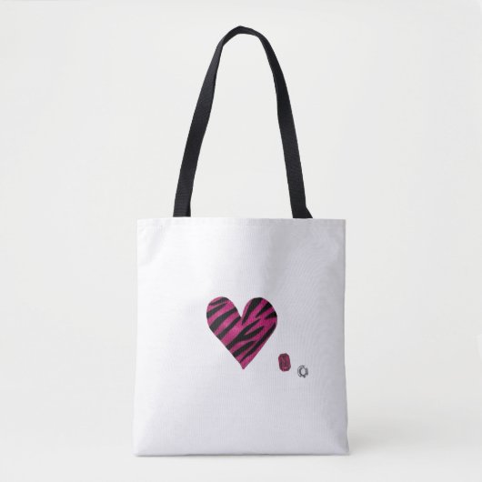 Zebra-heart Tote Bag (Voorkant)