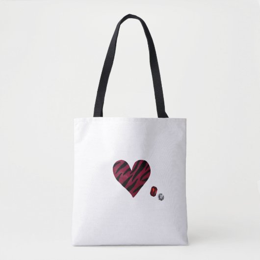 Zebra-heart Tote Bag (Voorkant)