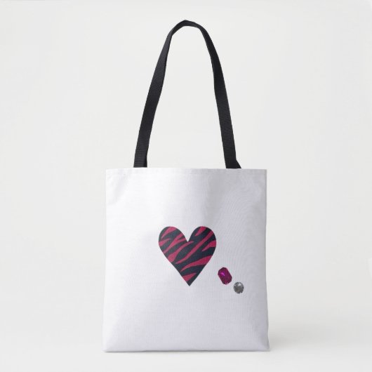 Zebra-heart Tote Bag (Voorkant)