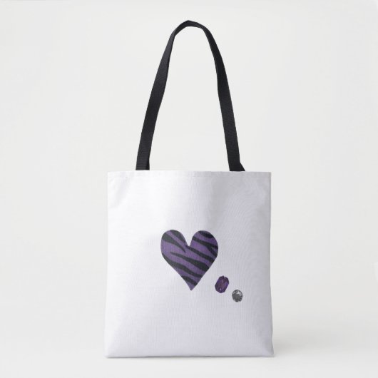 Zebra-heart Tote Bag (Voorkant)