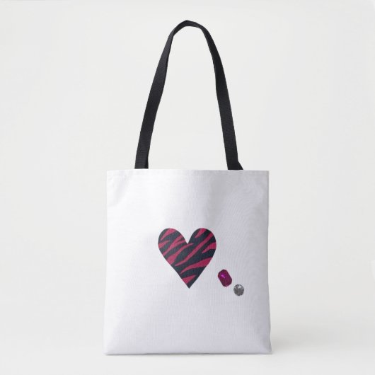 Zebra-heart Tote Bag (Voorkant)