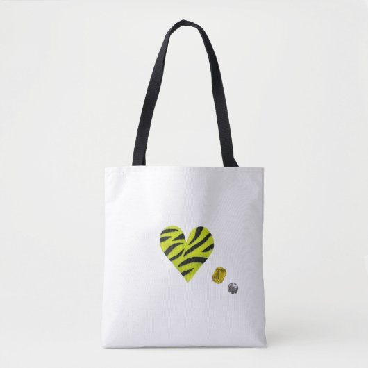 Zebra-heart Tote Bag (Voorkant)