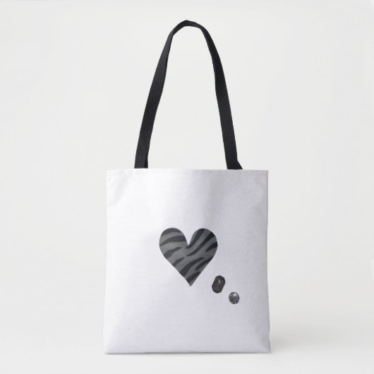 Zebra-heart Tote Bag (Voorkant)