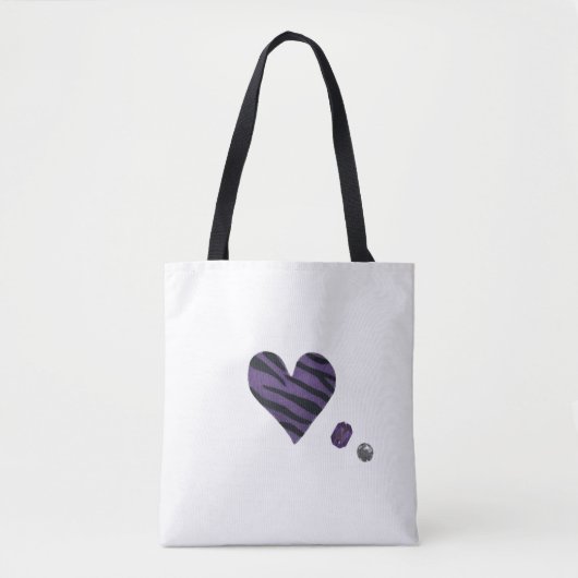 Zebra-heart Tote Bag (Voorkant)
