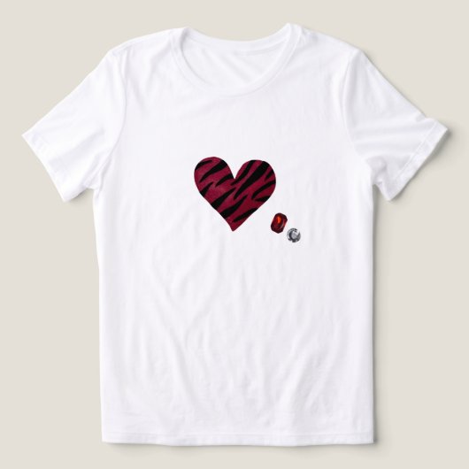 Zebra-heart Tri-Blend Shirt (Design voorkant)