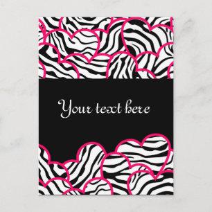 Zebra hearts Design Briefkaart