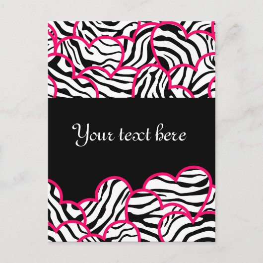 Zebra hearts Design Briefkaart (Voorkant)