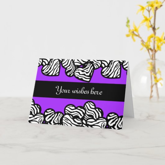 Zebra hearts Design Wenskaart Kaart (Gele Bloem)