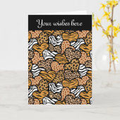 Zebra hearts Design Wenskaart Kaart (Gele Bloem)
