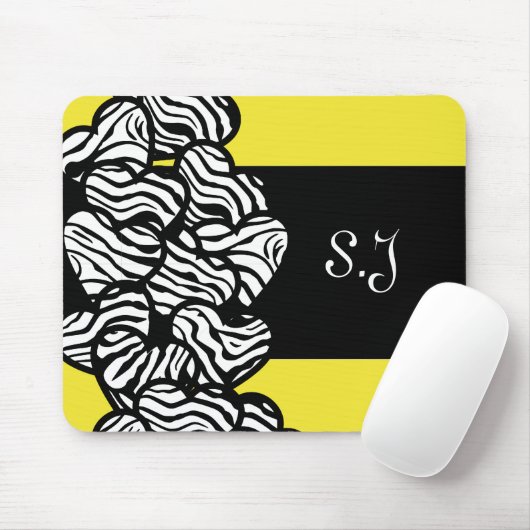 Zebra Hearts Mousepad Muismat (Met muis)
