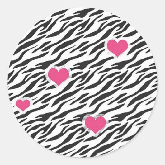 Zebra Hearts Pattern Stickers (Voorkant)