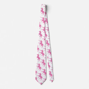 Zebra Heet Roze en Witte Silhouet Stropdas