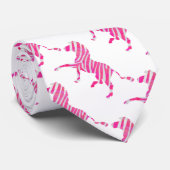 Zebra Heet Roze en Witte Silhouet Stropdas (Opgerold)