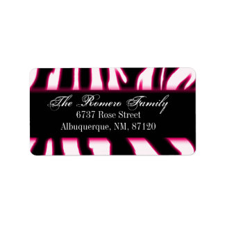 Zebra heet roze etiket