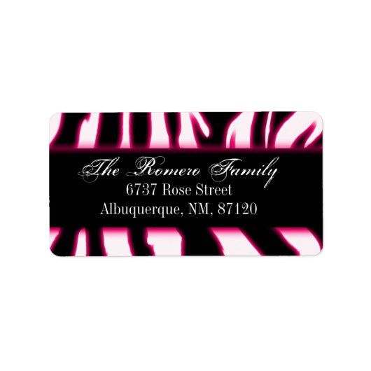 Zebra heet roze etiket (Voorkant)