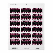 Zebra heet roze etiket (Full Sheet)