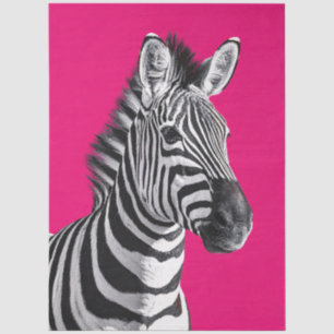 Zebra Heet Roze Pop Art Decoupage Tissuepapier