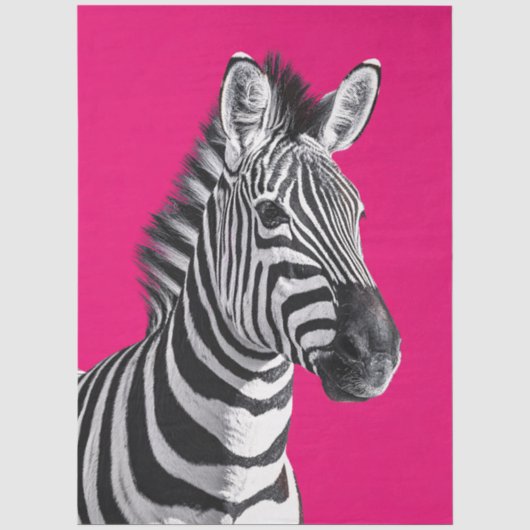 Zebra Heet Roze Pop Art Decoupage Tissuepapier (Voorkant)