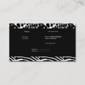 Zebra Heet Roze Zwart Witte Luipaard Zebra Streep Visitekaartje (Achterkant)