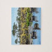 Zebra Herd in de Wilde Jigzaag Puzzle Legpuzzel (Verticaal)