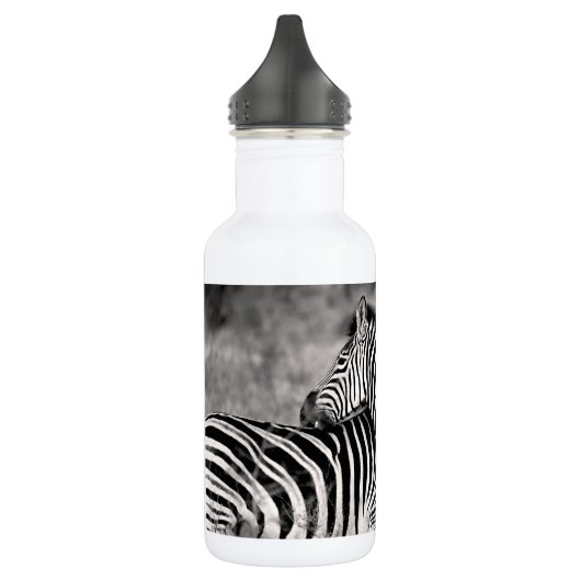 Zebra Herd Natuur Safari Black en White Stripes Waterfles (Links)