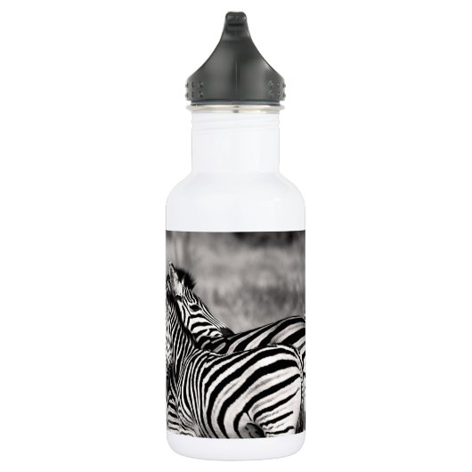 Zebra Herd Natuur Safari Black en White Stripes Waterfles (Rechts)