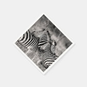 Zebra Herd Natuur Safari Zwart-wit Stripes Servet (Hoek)