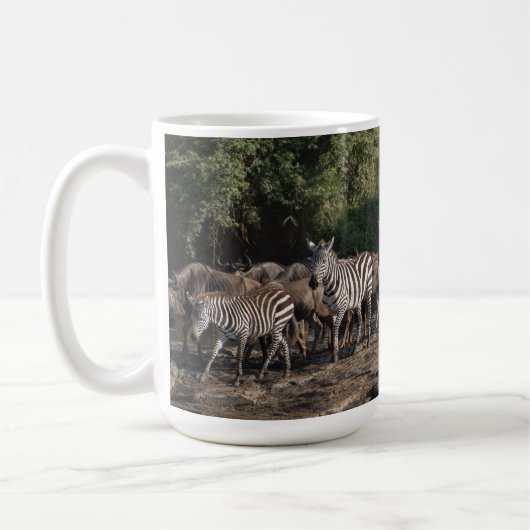 Zebra Herd Persoonlijke naam Gift Mok (Links)