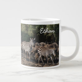 Zebra Herd Persoonlijke naam serieus Grote Koffiekop