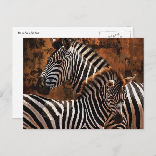 Zebra herfst strepen briefkaart (Voorkant / Achterkant)