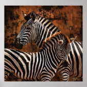 Zebra Herfst Stripes KLEINE poster, afdrukken, wan Poster (Voorkant)