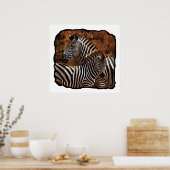 Zebra Herfst Stripes LARGE poster, afdrukken, wand Poster (Keuken)