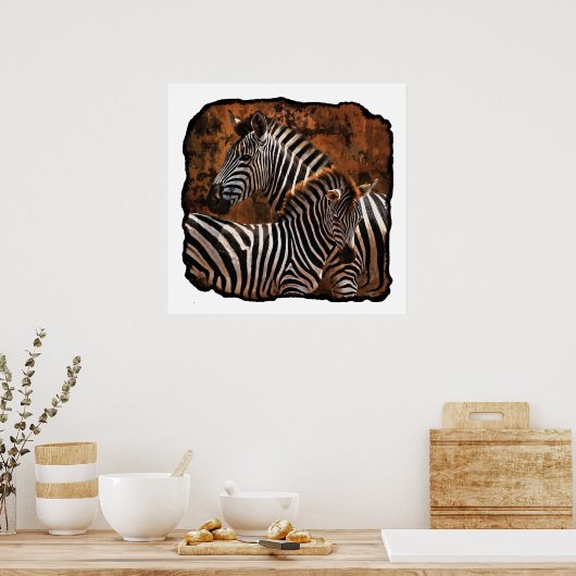 Zebra Herfst Stripes LARGE poster, afdrukken, wand Poster (Keuken)