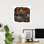 Zebra Herfst Stripes LARGE poster, afdrukken, wand Poster (Thuiskantoor)