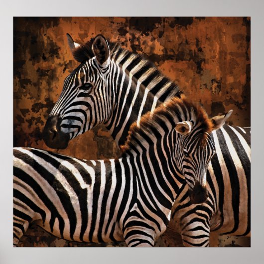 Zebra Herfst Stripes LARGE poster, afdrukken, wand Poster (Voorkant)