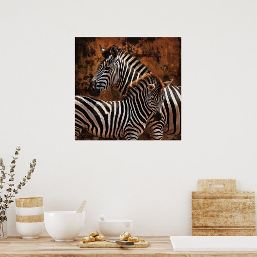 Zebra Herfst Stripes LARGE poster, afdrukken, wand Poster (Keuken)