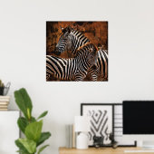 Zebra Herfst Stripes LARGE poster, afdrukken, wand Poster (Thuiskantoor)