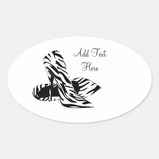 Zebra High Heel Shoes Envelope Seal Sticker Labels (Voorkant)