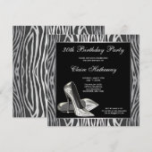 Zebra High Heel Vrouwen 30ste Verjaardagsfeest Kaart (Voorkant / Achterkant)